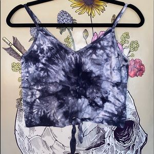 Romwe Blue Tie Dye Top